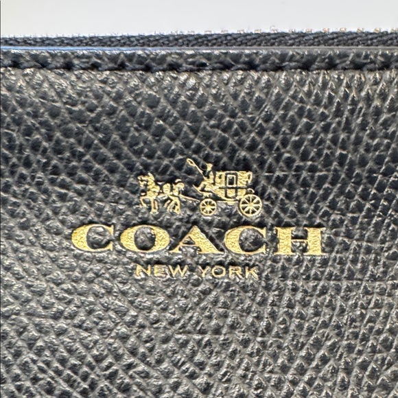 EUC Coach Midnight Black Wristlet with Gold Accents - Picture 2 of 10